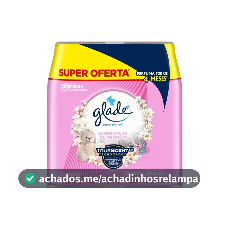 Glade Aromatizador de Ambiente Automático, Lembranças de Infância, 2 Refis de 260ml Cada