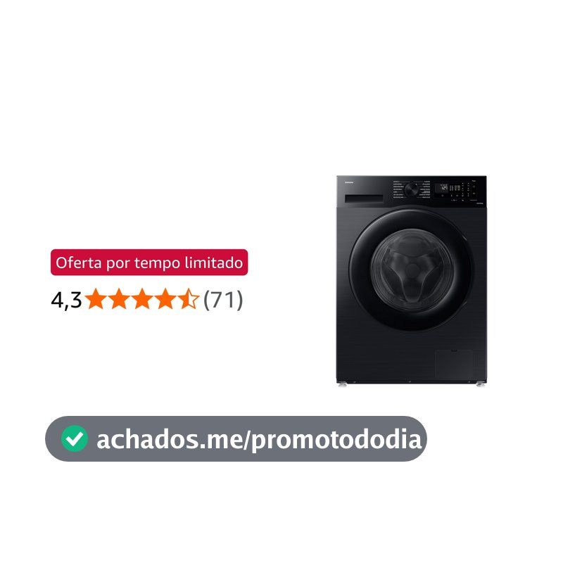 Samsung Lavadora de Roupas Digital Inverter WW13CG Black 13kg 220V