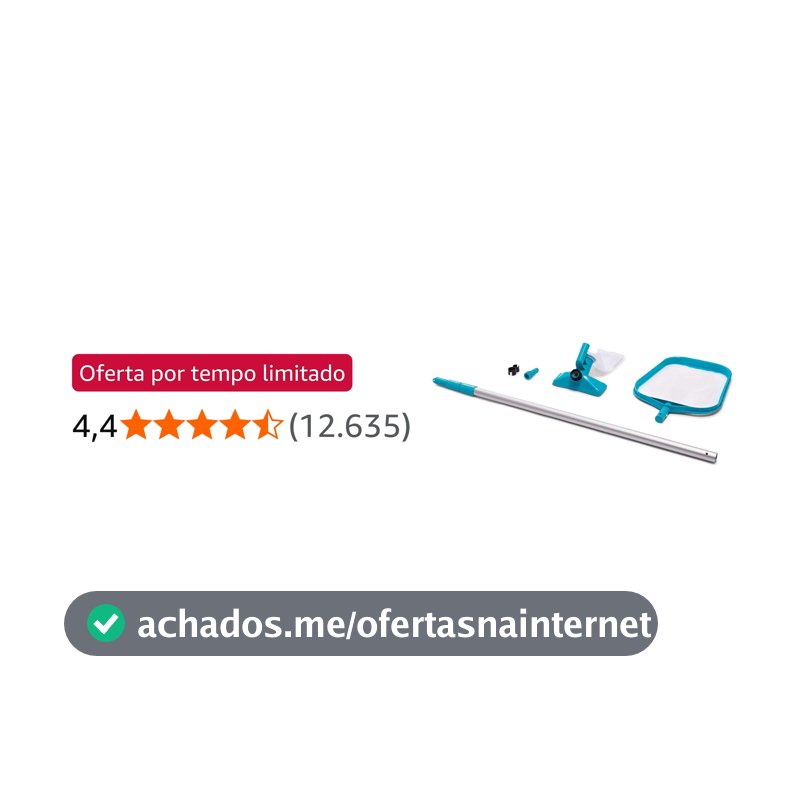Kit Manutenção P/ Piscina - Peneira e Aspirador (cabo 2,39m) Intex - Turquesa