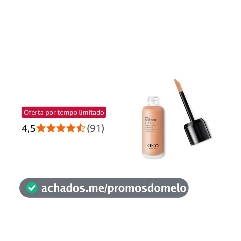 KIKO MILANO, Full Coverage 2-in-1 Foundation & Concealer, Base e Corretivo 2 em 1, Cor