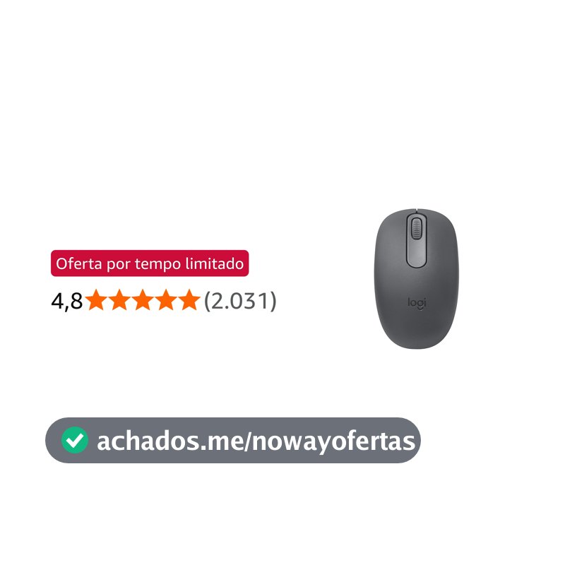 Mouse sem fio Logitech M196 com Conexão Bluetooth, Design Ambidestro Compacto, Rastreamento Preciso, Compatível com PC e Mac, Windows e macOS - Grafite