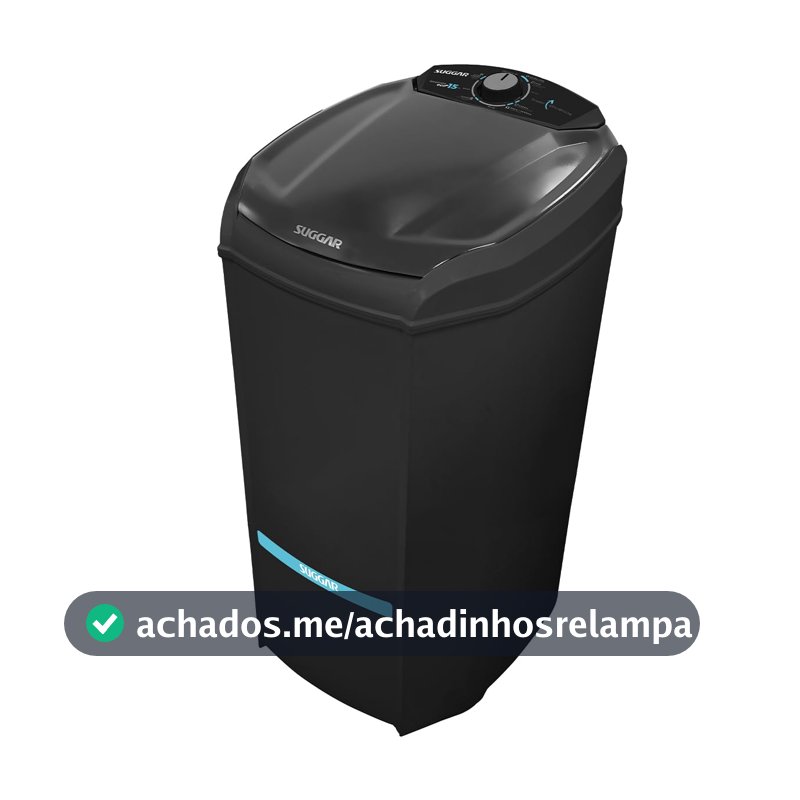 Lavadora de Roupa Lavamax Eco Suggar 15kg 220v Pt Preto