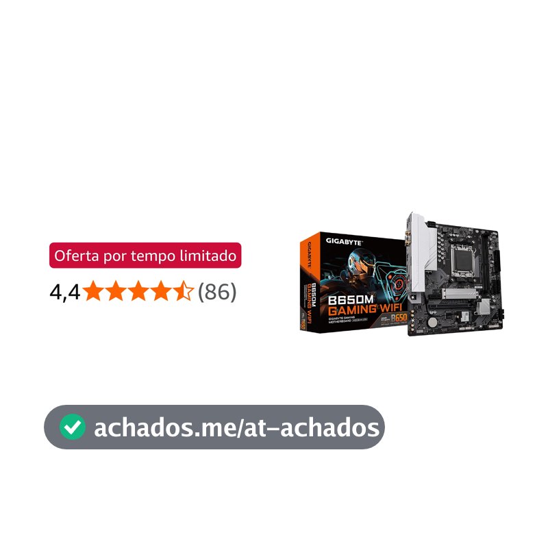 Gigabyte B650M GAMING WIFI Placa-Mãe Micro-ATX, Socket AM5, DDR5, para AMD Ryzen Série 7000/8000/9000