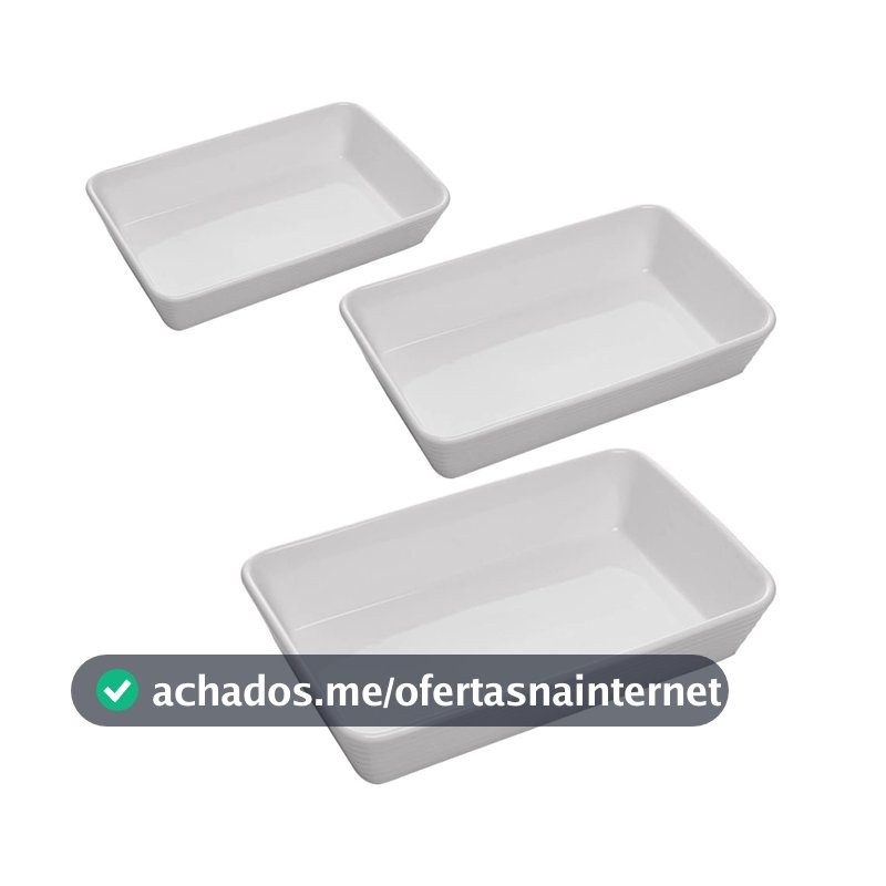 LYOR - Conjunto 3 Refratários Línea Branco Porcelana