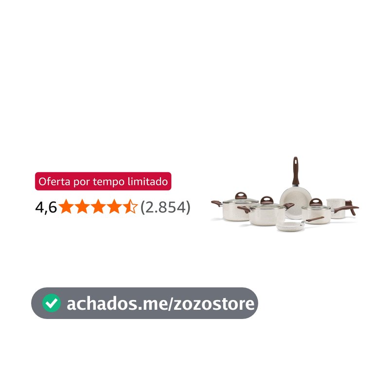 Brinox - Jogo de Panelas Antiaderente Ceramic Life 6 Peças Smart Plus - Vanilla