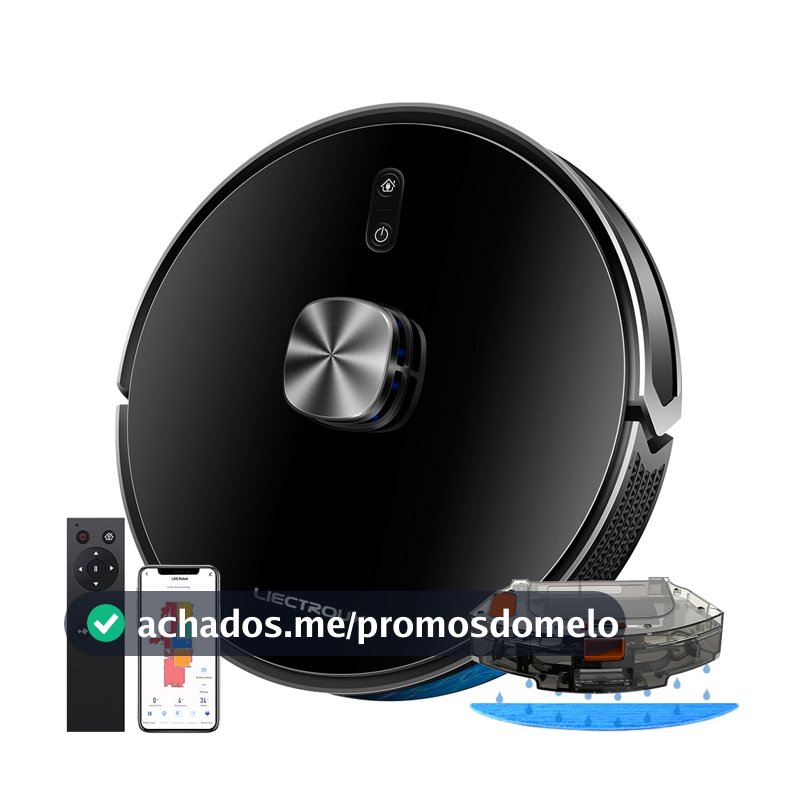 Robô Aspirador Liectroux XR500 Pro 3 em 1 Aspira Varre Passa Pano Com Aplicativo Compatível Com Alexa e Google Mapeamento Inteligente Salva os Mapas Bivolt Com Sotaques Brasileiros