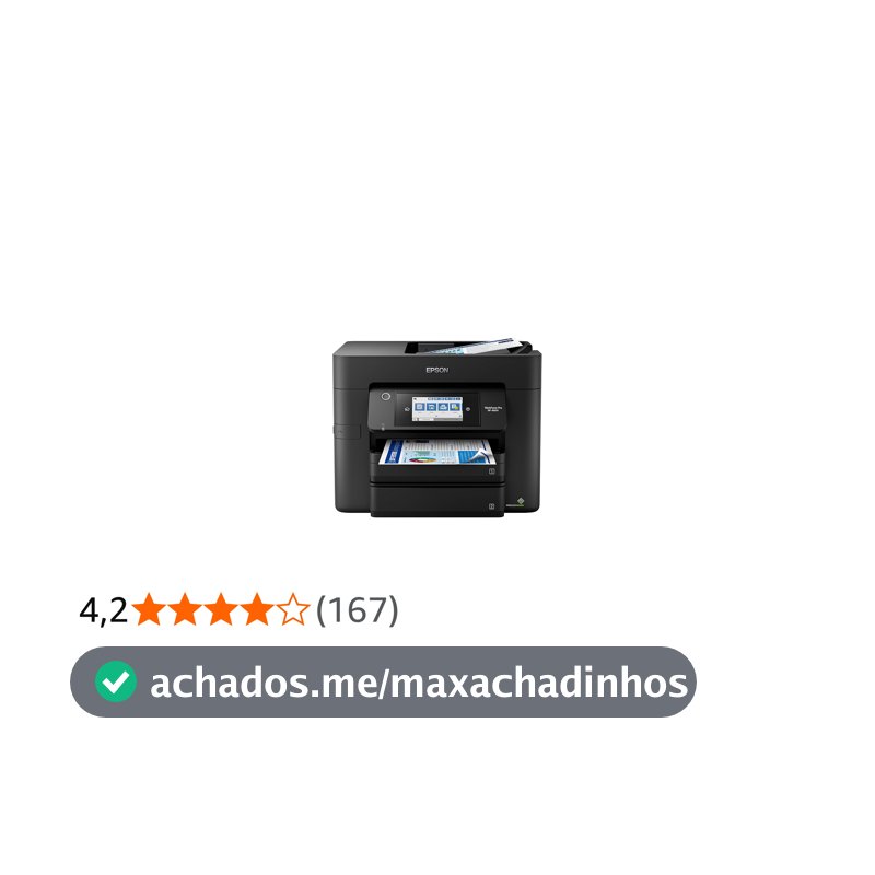Epson Impressora multifuncional sem fio Workforce Pro WF-4834 com cópia automática de impressão frente e verso, digitalização e fax, ADF de 50 páginas, capacidade de papel para 500 folhas, tela