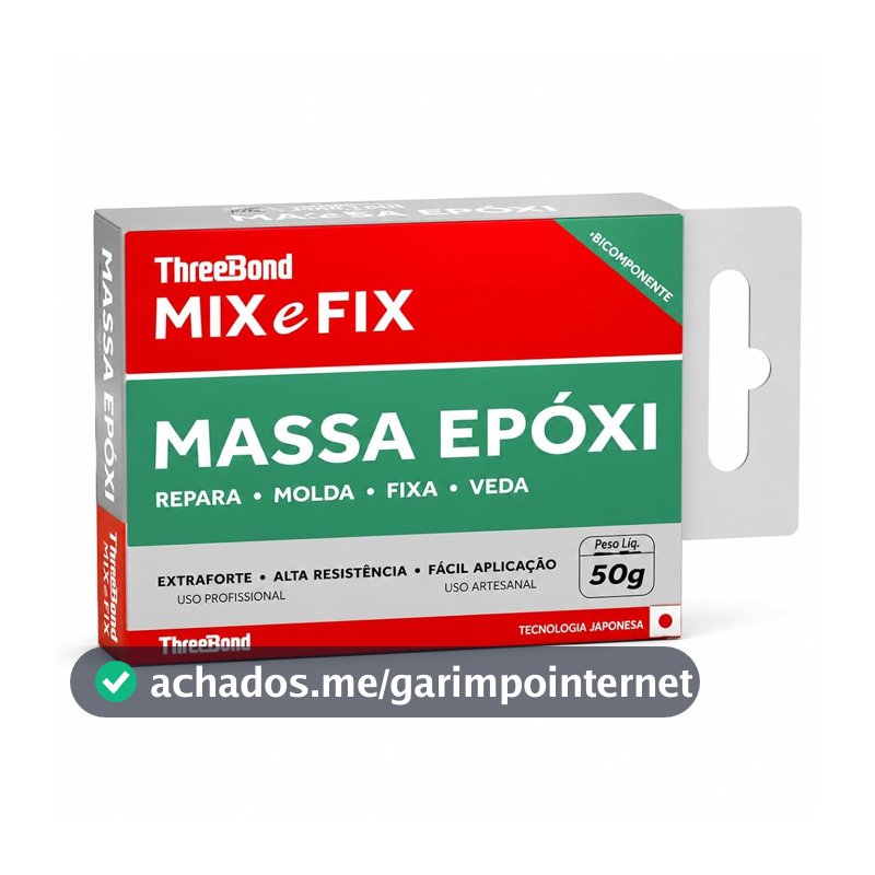 Massa Epóxi ThreeBond Mix e Fix 50g Bicomponente