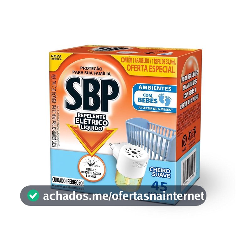 Repelente Elétrico Líquido SBP, 45 Noites, 35ml
