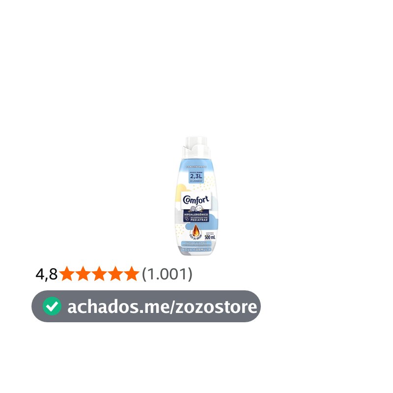 Amaciante Concentrado Líquido Comfort Puro Cuidado, Perfume Suave, 500ml