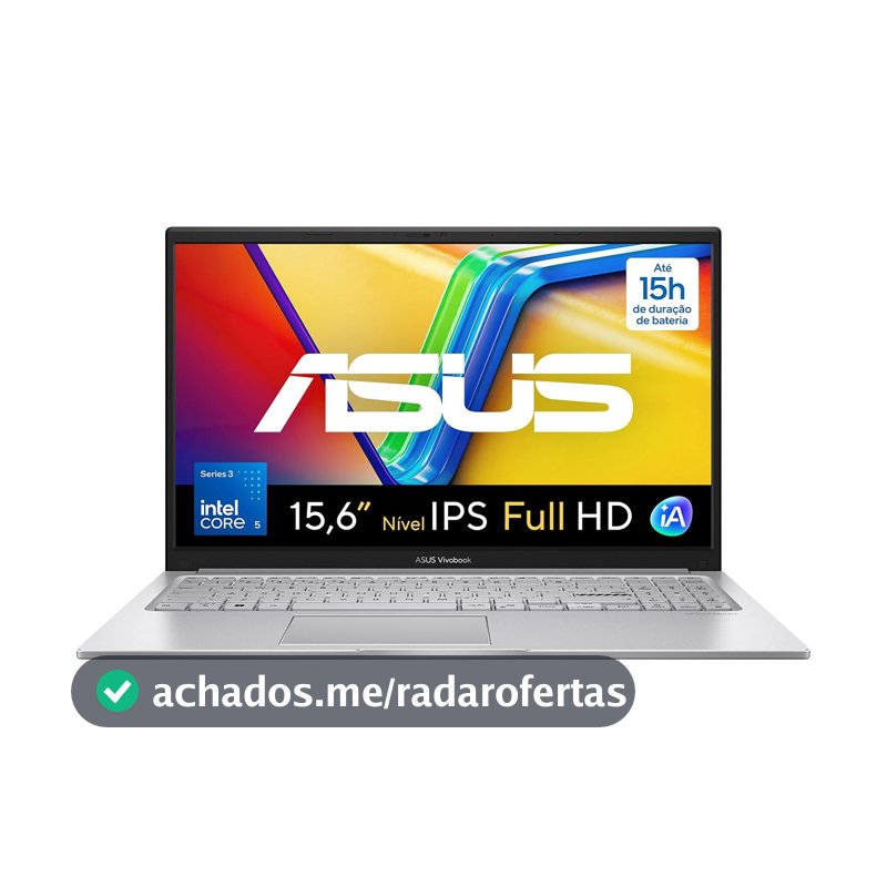 Notebook ASUS Vivobook 15, Intel Core 5, 8 GB, 256 GB SSD, W11 Home, 15.6'' FHD, Cool Silver - X1504MA-BQ300W