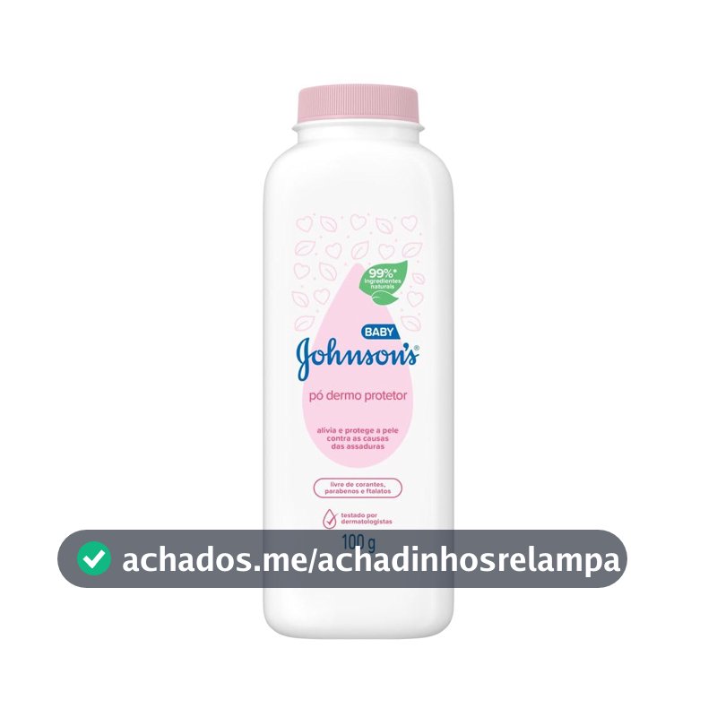 Pó Dermo Protetor Johnson's Baby, 99% Ingredientes Naturais, 100g