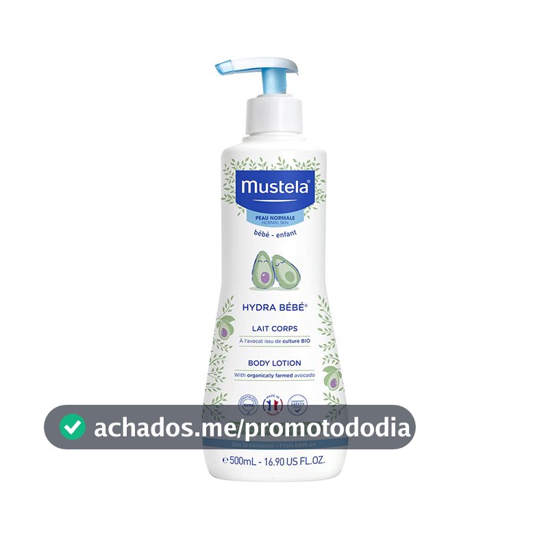 Mustela Hydra Bebê 500ml - Hidratante Infantil Corpo e Rosto - Feito com 97% de Ingredientes de Origem Natural e Hipoalergênico - Seguro Desde o Nascimento