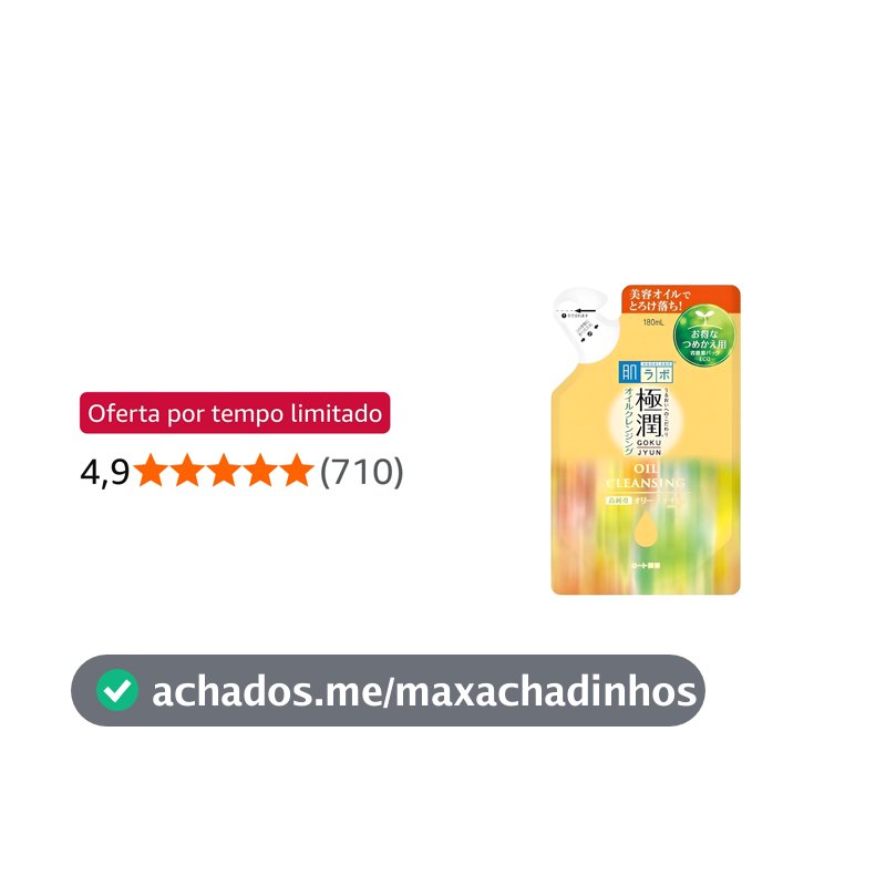 Hada Labo Demaquilante Cleansing Oil Refil - Limpador Facial 180 ml - Remove Maquiagem Resistente à Água - Limpeza Eficaz sem Ressecar