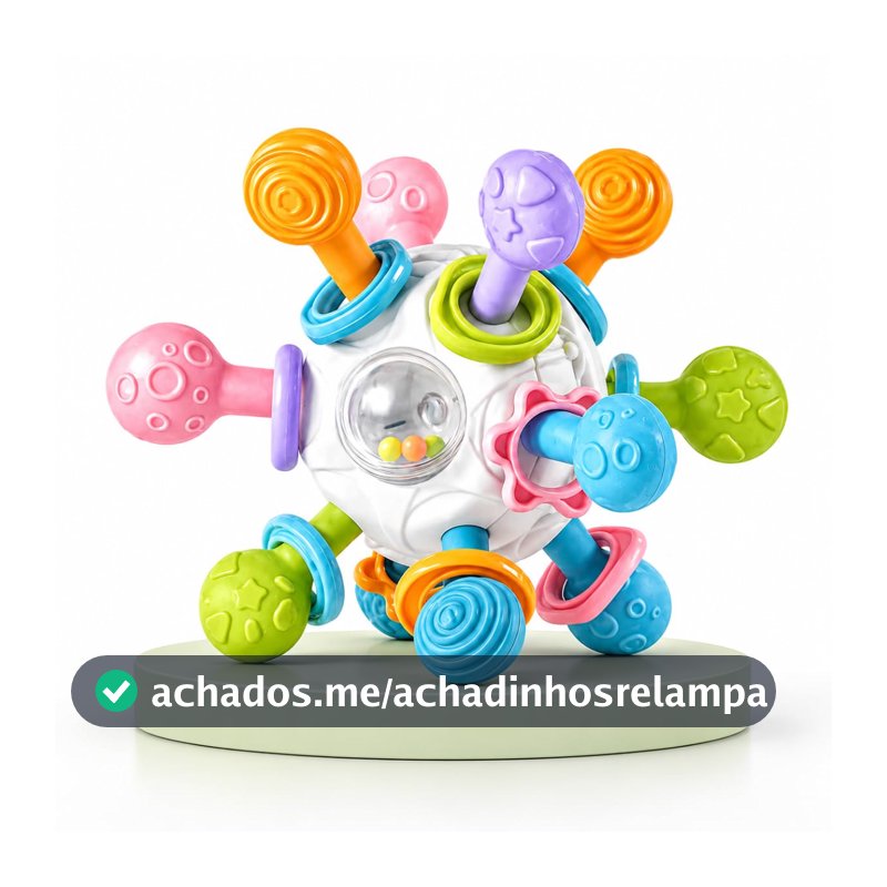 Mordedor Infantil Flexível 360 com Chocalho e Texturas Branco
