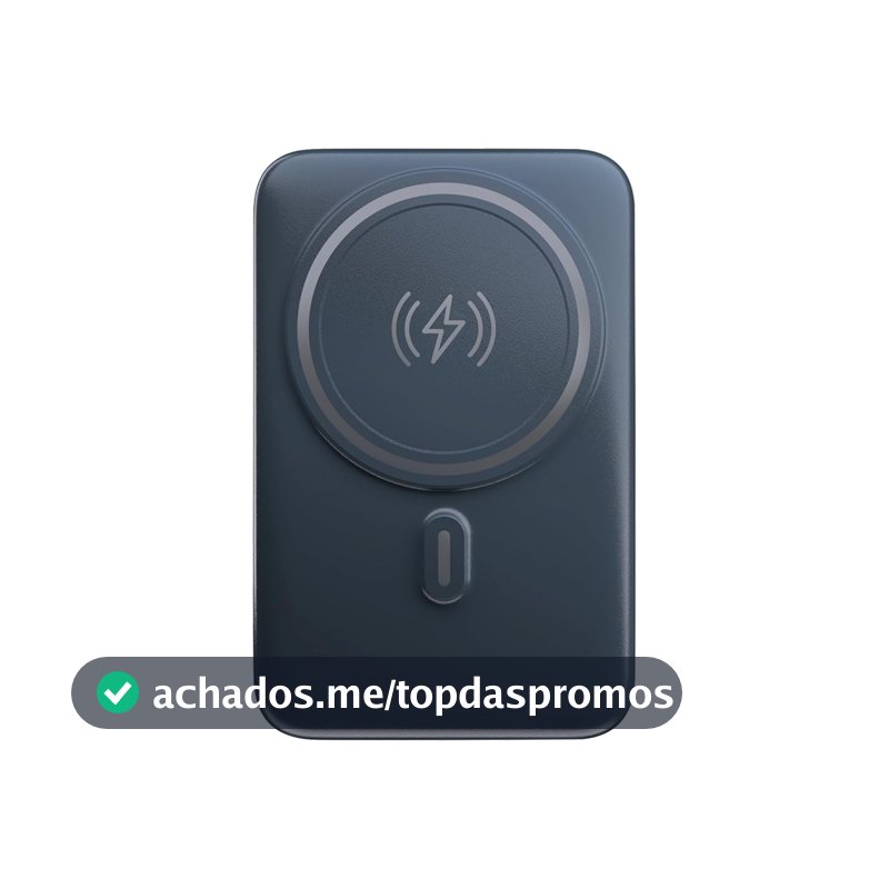 Geonav Power Bank, Carregador Portátil Universal por Indução 10.000mAh, Carregamento rápido, Suporte Dobrável, Compatível com MagSafe®, PB10MAGSG, Cinza