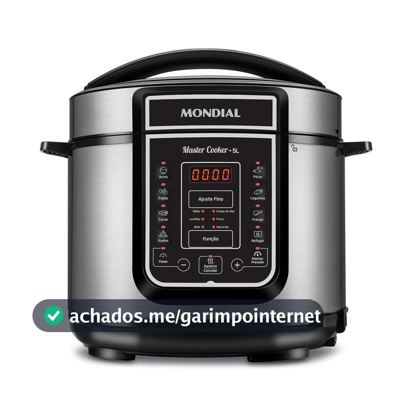 MONDIAL Panela de Pressão Digital, Master Cooker - 5L, 220V, Preto, 900W - PE-38