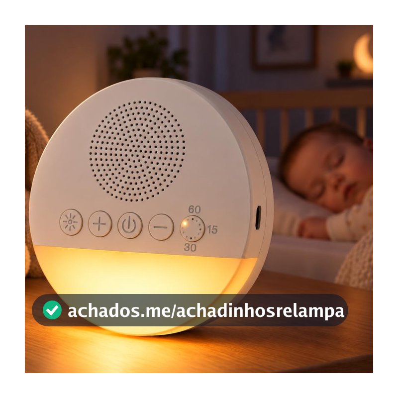 Aparelho Ruído Branco com Luz Suave e Temporizador para Bebês e Adultos