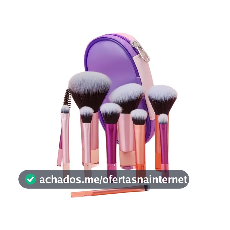 Kit 10 Pincéis de Maquiagem com Estojo Cerdas Sintéticas Macias, Portátil e Completo para Base, Pó, Blush, Corretivo e Sombras – Travel Size Ideal para Presente, Uso Diário e Adolescentes