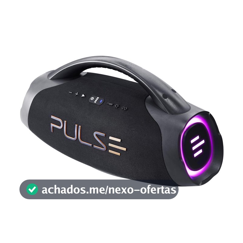 Caixa de Som Bluetooth Pulse X Boombox 220W RMS, Resistente a Água e com Iluminação LED – SP626