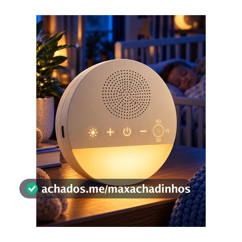 Aparelho de Ruído Branco para Bebê, Adultos, Sons Relaxantes Para Dormir, Timer, Luz Noturna Suave