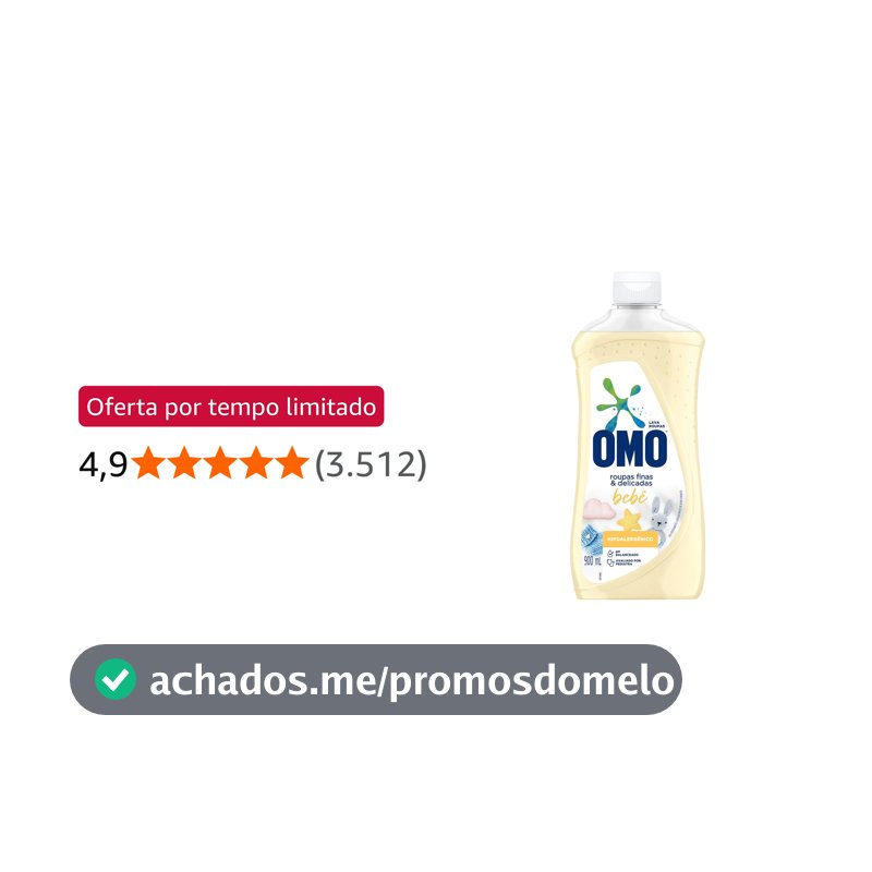OMO Sabão Líquido Roupas Finas E Delicadas Bebê 900Ml