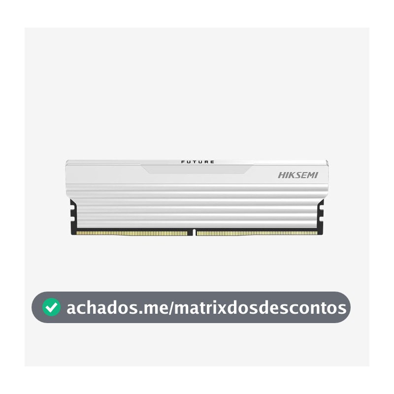 Memória DDR4 16GB Hiksemi Future 3200MT/s CL18 Dissipador Térmico 1.35V Branco HSC416U32F2 16G