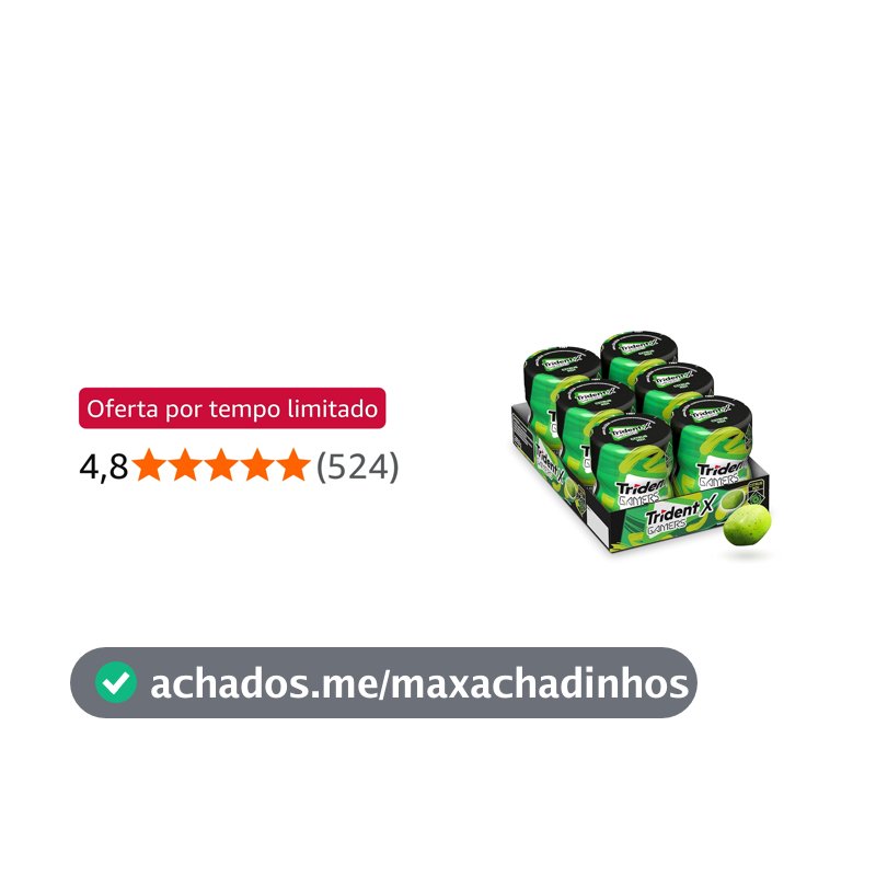 Chiclete Trident X Gamers Citrus Mix - Caixa com 6 unid de 48,3g