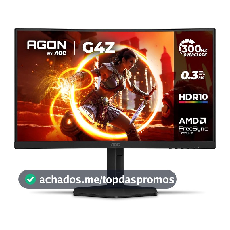 Monitor Gamer Curvo AOC AGON G4Z 27" 300Hz 0,3ms HDR10 Base Ajustável C27G4Z/P