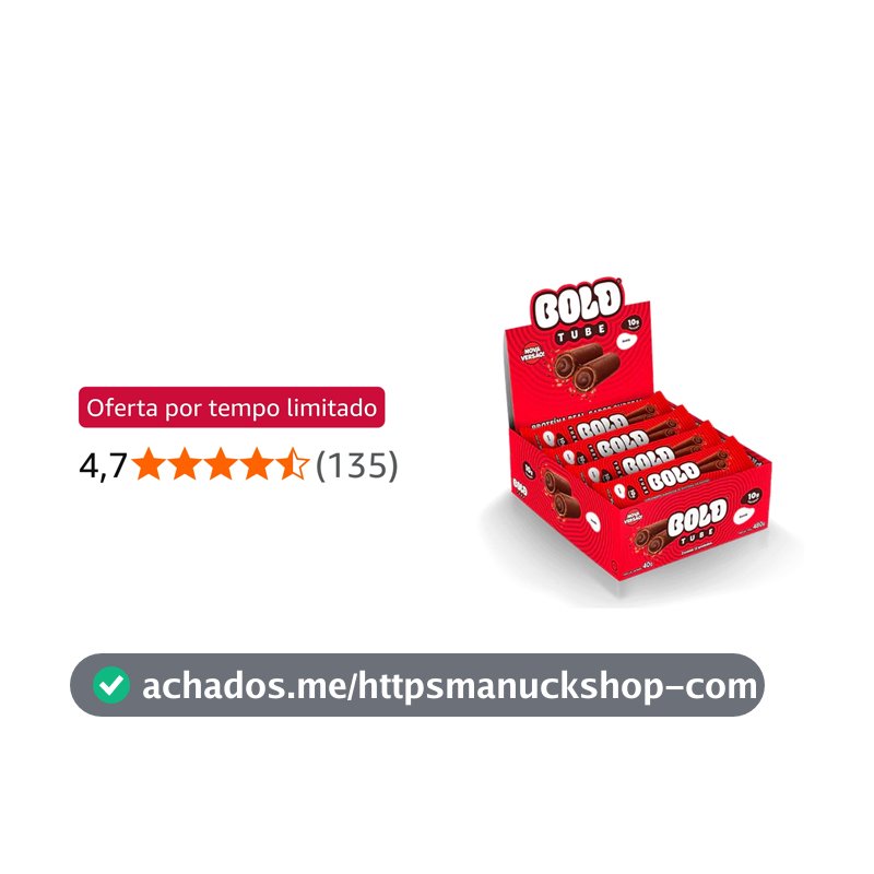 BOLD Tube Chocolate Proteico Avelã 10g de Proteína (12 Un.)