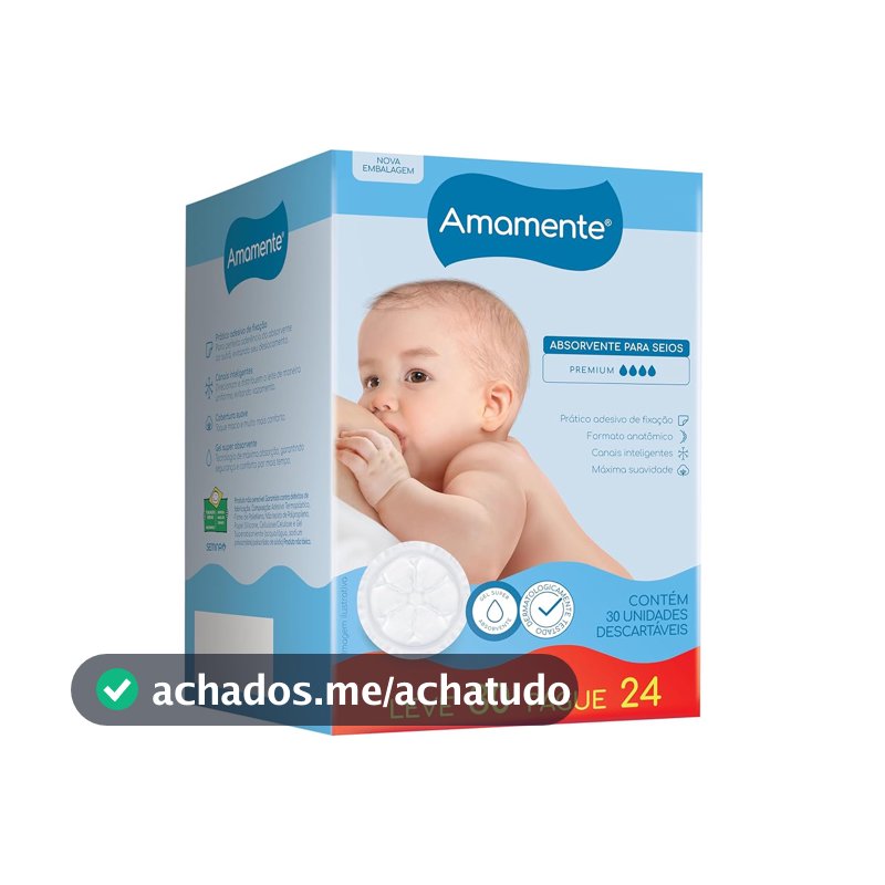 Absorvente para Seios Amamente, 30 Unidades