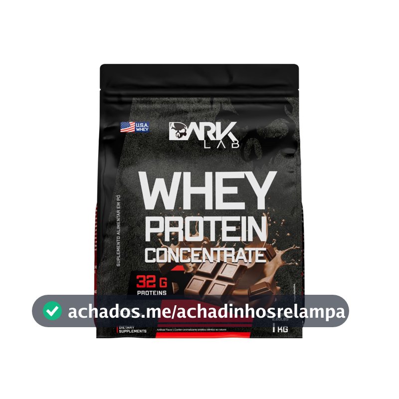 Whey Protein Concentrado Dark Lab, 1kg, Chocolate, Ganho de Massa Muscular