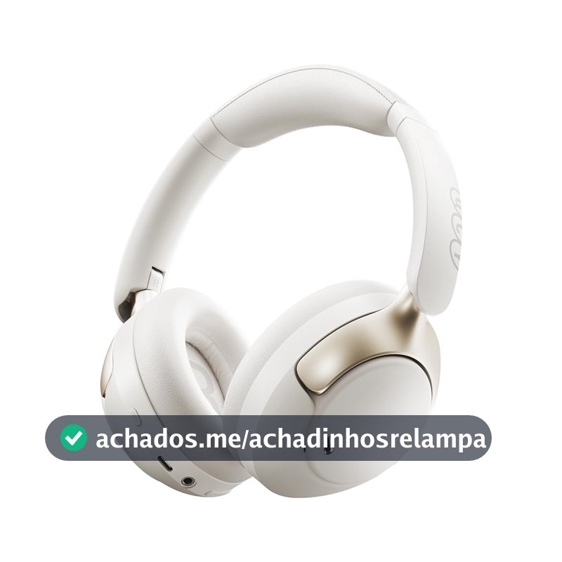 QCY H3 PRO ANC Fone de Ouvido Bluetooth, Headphone ANC Adaptáveis, Cancelamento Ativo de Ruído de 50 dB, Áudio sem fio de Alta Resolução LDAC, 55 Horas de Reprodução, Branco