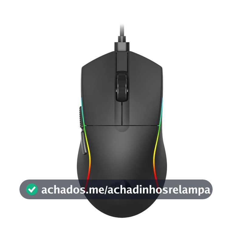 Mouse Gamer Redragon Deicide RGB Preto PAW3313 1000DPI M816-RGB USB-C REMOVIVEL