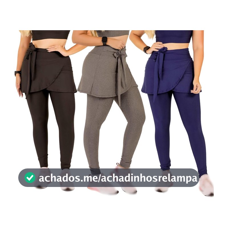 Kit 3 Leggings Calça Saia Com Bolso Fitness Feminina Moda Evangélica Academia Caminhada Treino Ginástica The Start