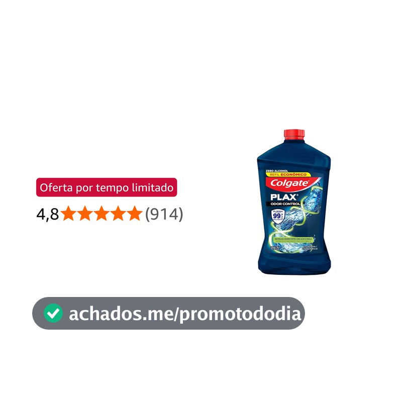 Colgate Plax Odor Control Enxaguante Bucal Sem Álcool, 2L