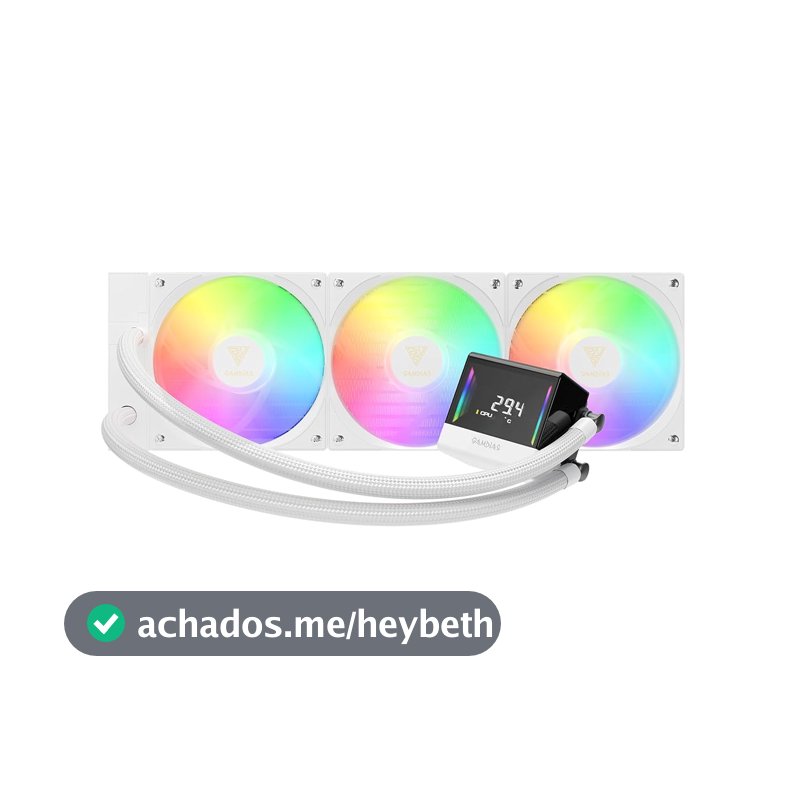 Water Cooler 360mm Gamdias Chione E4-360 WH Branco ARGB Intel LGA2066 AMD AM5