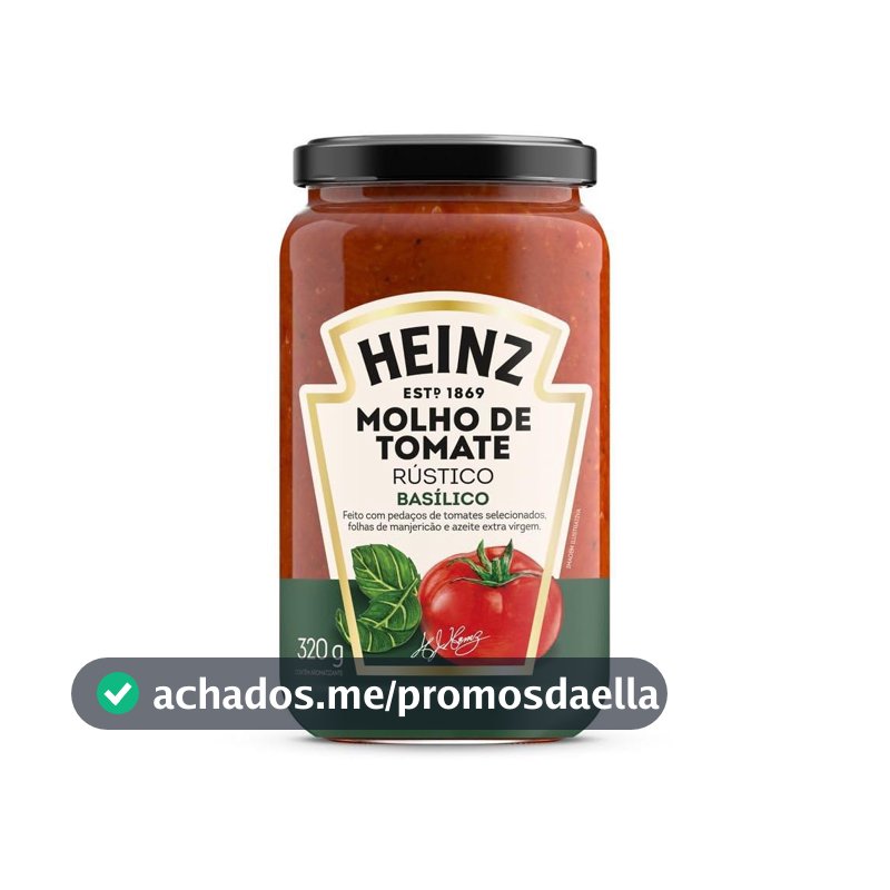 Heinz Molho de Tomate Rústico Basílico em vidro, 320G