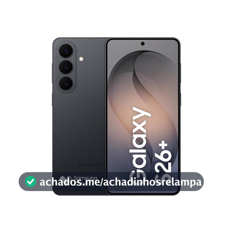 Celular Samsung Galaxy S26+ 5G, 256GB, 12GB RAM, Câmera Tripla de 50+12+10, Tela Grande de 6.7" - Preto