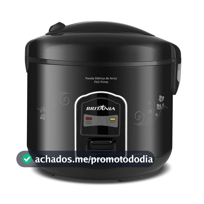 Britânia Panela Arroz, PA5 Prime, 400W, Preta, 110v,