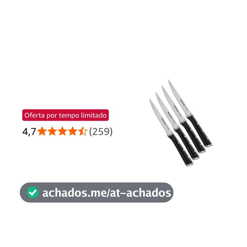 Kit de Facas Slicing 4 Peças Ice Force: - Feita de Aço Inox Alemão, Cabo Ergonômico e Perfeita para todos os usos na cozinha