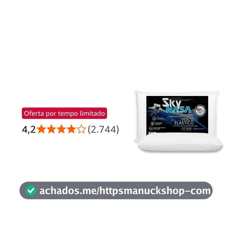 Z Pass Sleep Travesseiro Nasa Sky Viscoelástico Altura 10cm Densidade D40 Premium Capa 100% algodão para fronhas 50x70cm - Branco
