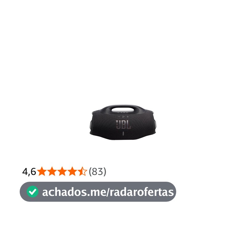 JBL, Caixa de Som, Boombox 4, Bluetooth, Som Pro, AI Sound Boost, Graves Personalizáveis, Bateria de até 34H, IP68, Áudio Lossless Preta