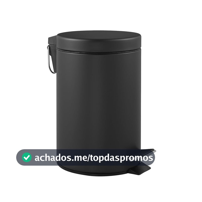 Lixeira com Pedal Standerd Color 5 L Preto Brinox