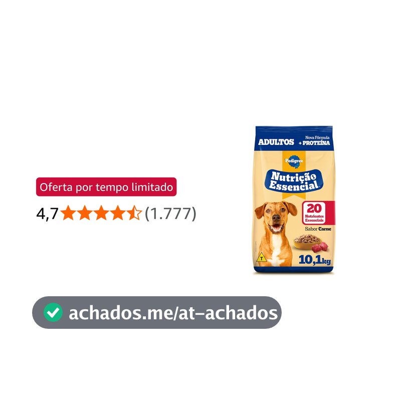 PEDIGREE Ração Nutrição Essencial Carne Para Cães Adultos 10.1kg