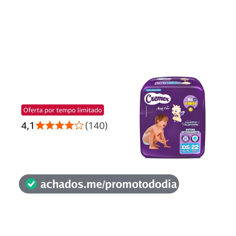 Fralda Cremer Econômica XXG 22 Unidades
