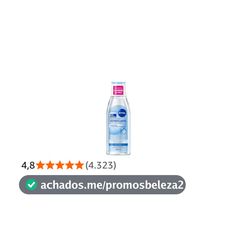 NIVEA Água Micelar Solução de Limpeza 7 em 1 Refrescante 200ml, Demaquila, Limpa Profundamente, Purifica, Hidrata, Cuidado Facial