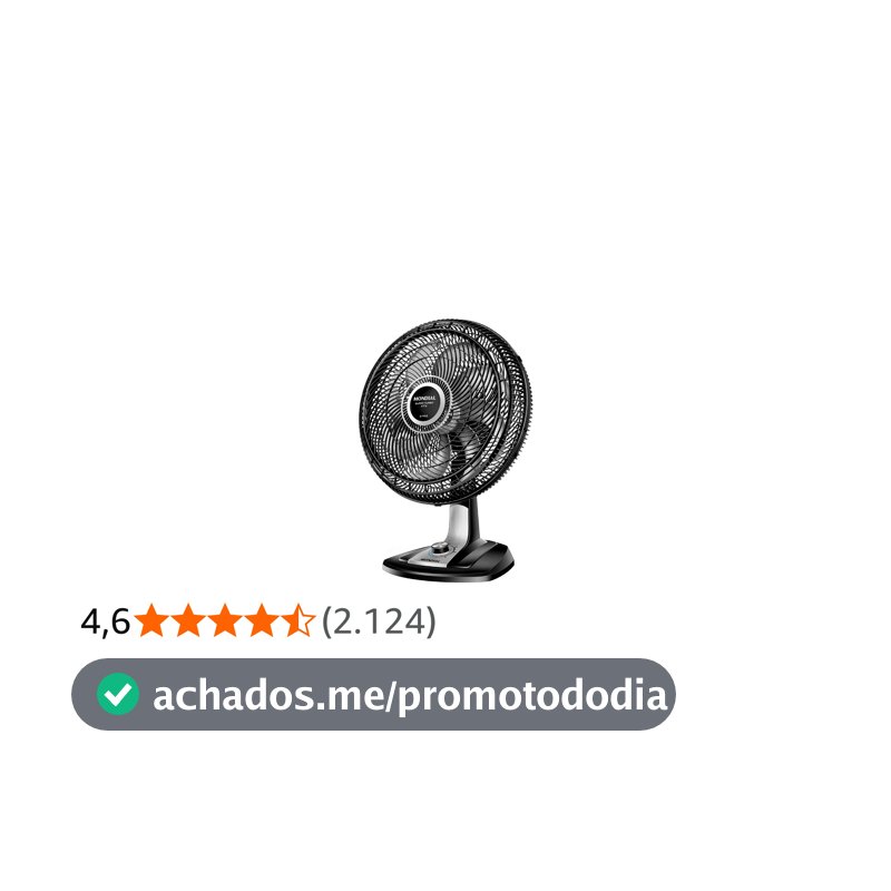 MONDIAL Ventilador 40cm Super Turbo 8 Pás, Preto/Prata, 140W, 220V - VTX-40-8P