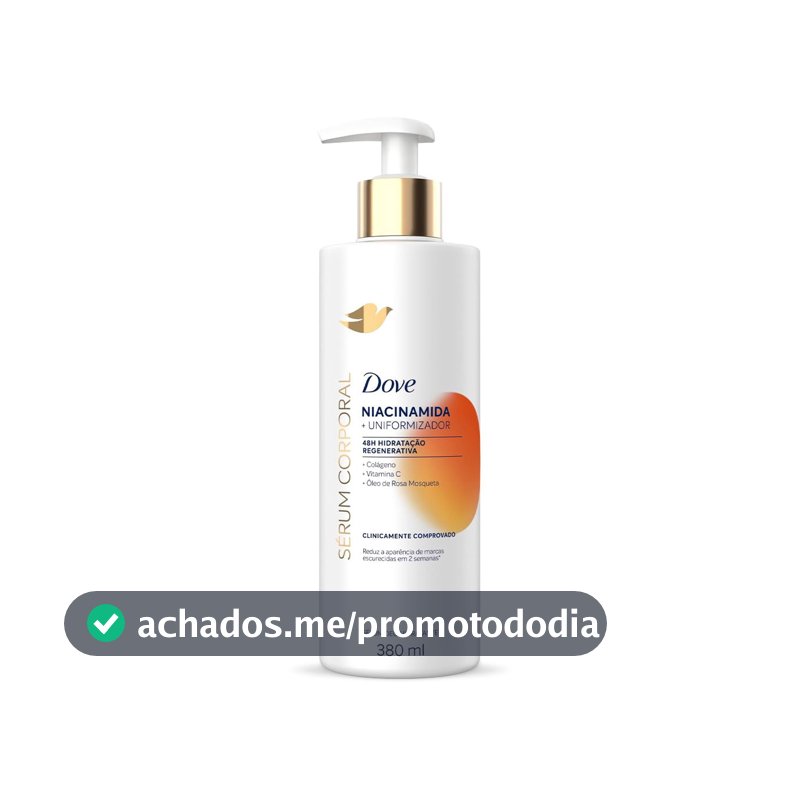 Sérum Hidratante Corporal Para Pele com Tom Irregular 48h de Hidratação Regenerativa Dove Dermo Renovador Niacinamida Redutor de Marcas Escurecidas Clinicamente Comprovado 380mL
