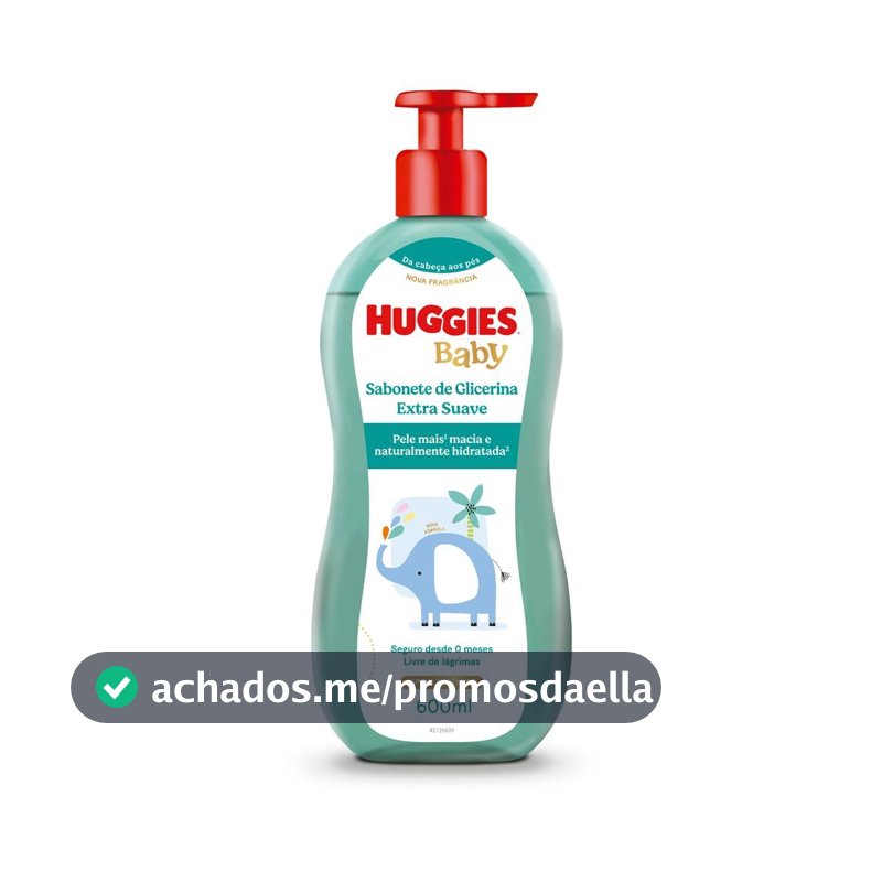 Sabonete Líquido de Glicerina Huggies Extra Suave 600 ml